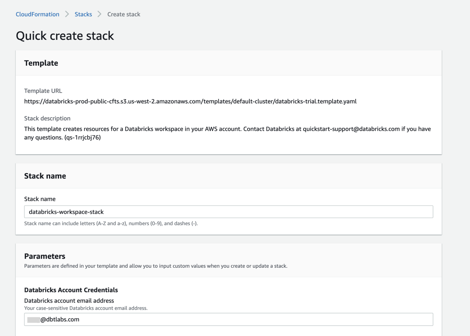 Create AWS resources Create AWS resources