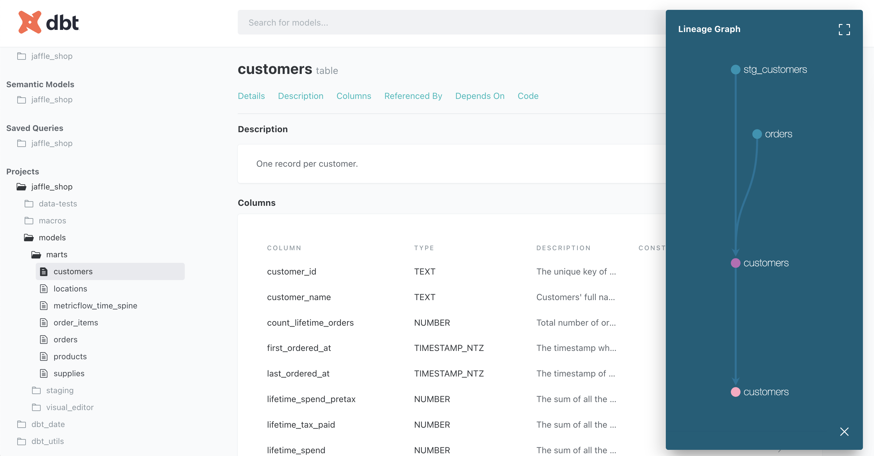 View your model's documentation in the legacy docs view.