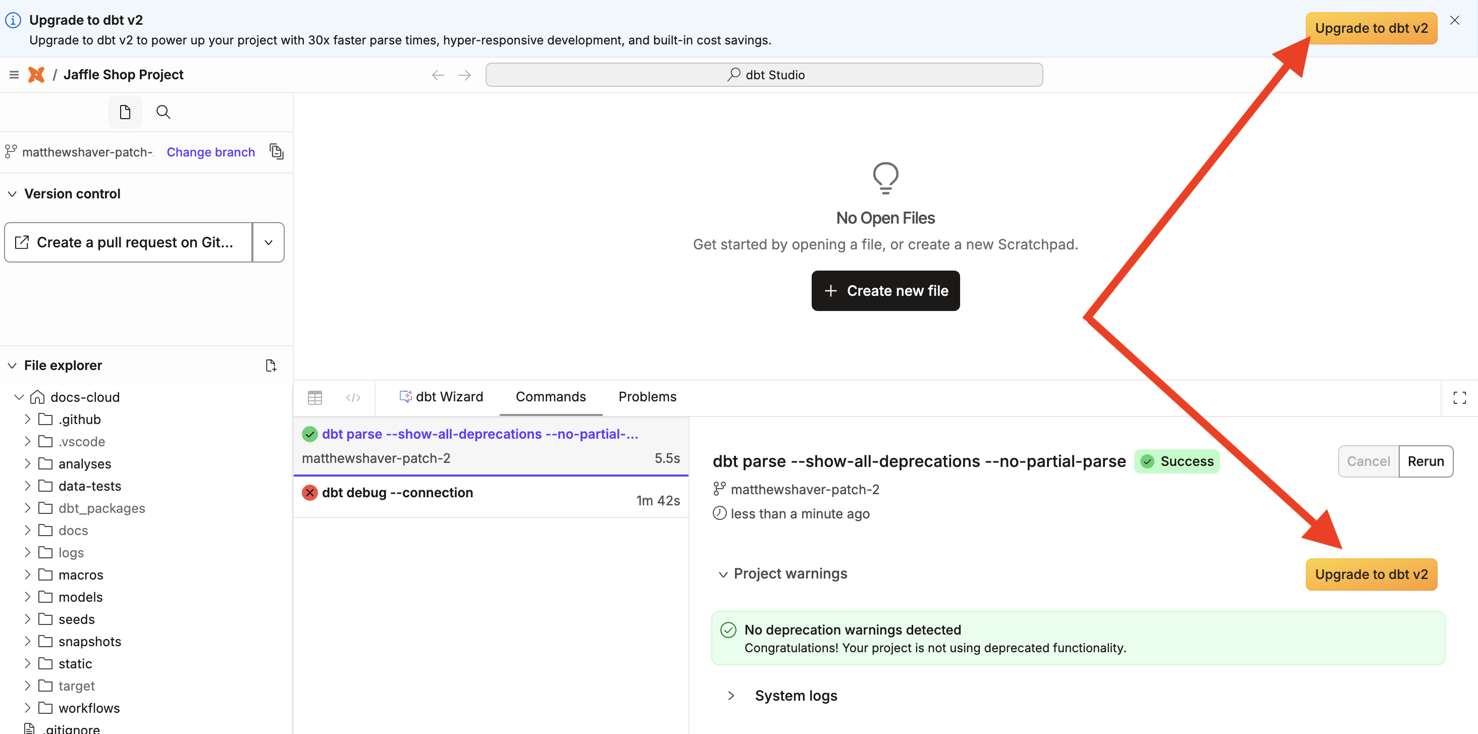 Success message when deprecations are resolved Success message when deprecations are resolved