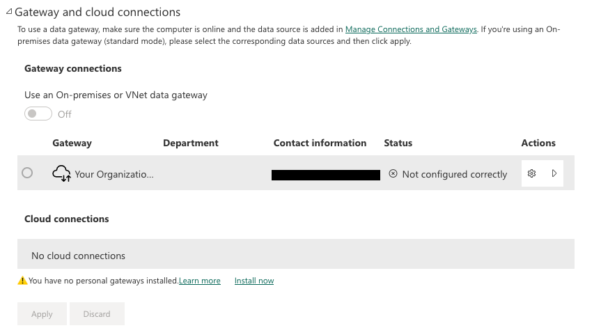 Configure the gateway connection